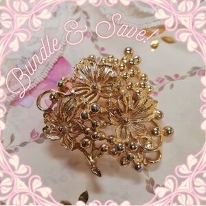 Vintage Gold Grape Cluster Brooch